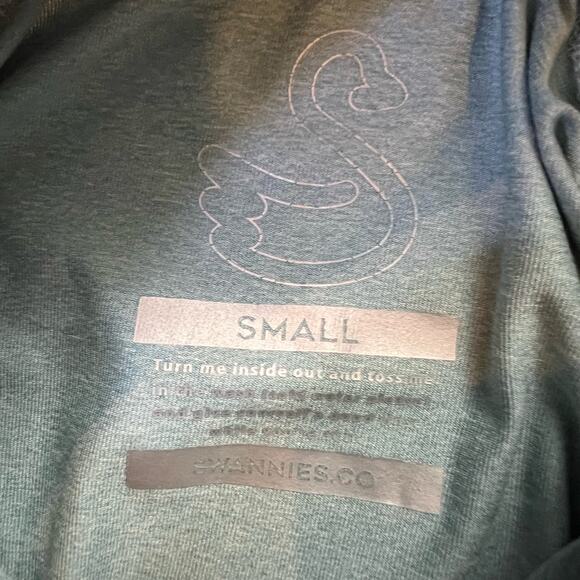 Swannies Shirt Mens Small Performance Quarter Zip Long Sleeve Golf Green Blue - Picture 7 of 9